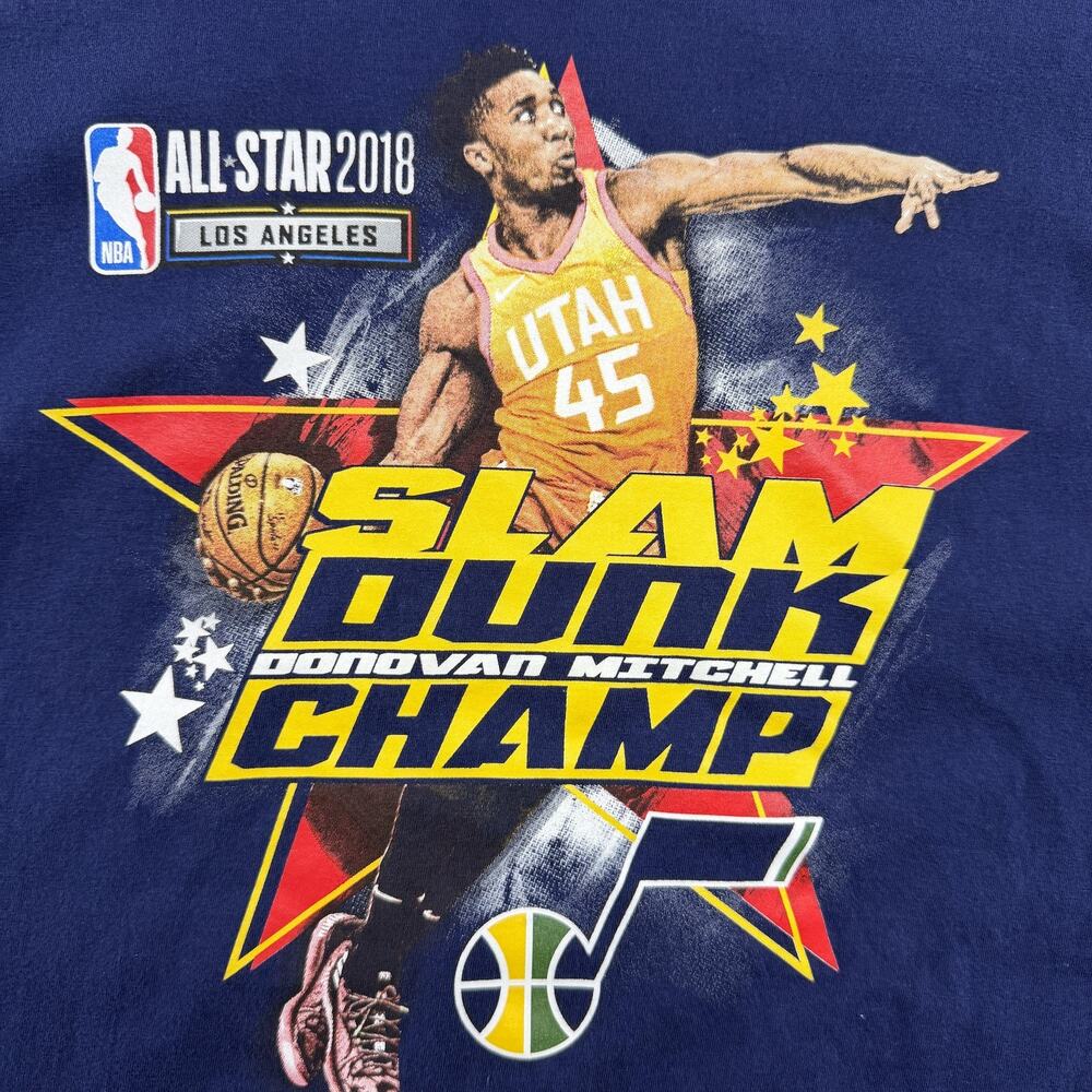 2018 Donovan Mitchell Utah Jazz Shirt Mens Large Blue NBA Slam Dunk Fanatics